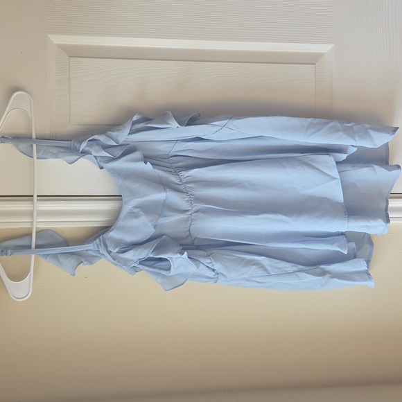 Torrid Tank Top Size 2/2X Peplum Georgette Ruffle NWOT Skyway Light Blue - Picture 8 of 8